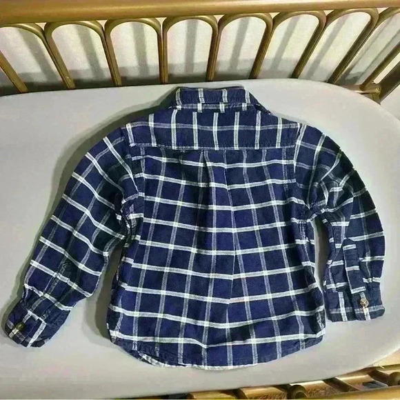 100% vintage cotton toddler boy button down holiday plaid flannel no flaws 3T - Picture 3 of 4